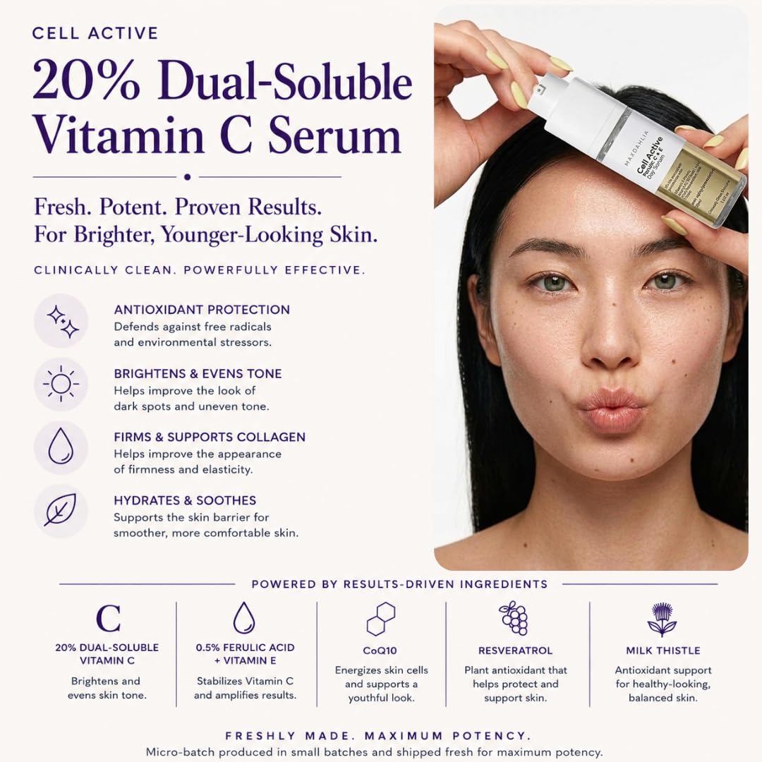 Cell Active 20 Vitamin C Ferulic Acid Vitamin E Anti Aging - MAXDAHLIA Official Imagery - 3