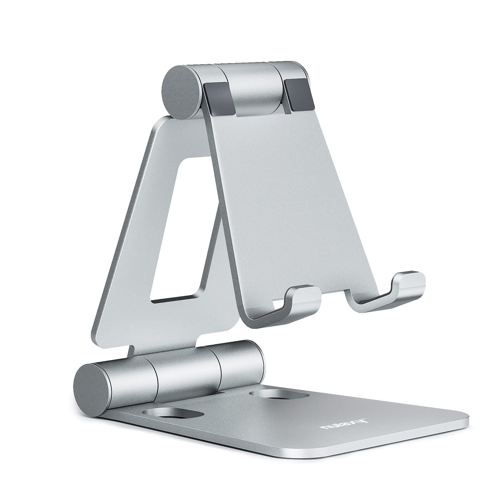 Nulaxy Full Aluminum Dual Folding Cell Phone Stand for Desk, Blac by Nulaxy - Angle View 10