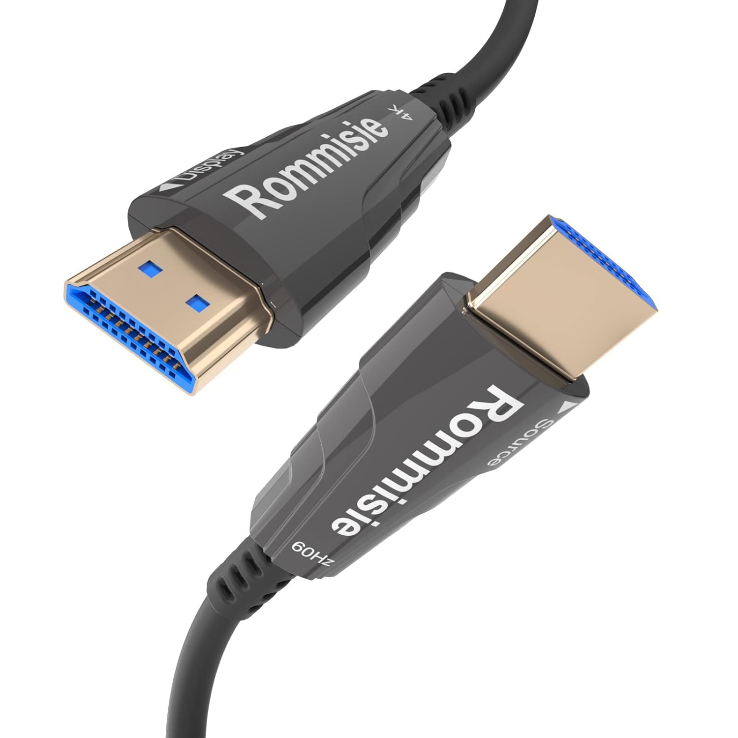 Rommisie 4K HDMI 20 ft cable with HDMI 2.0, 18Gbps, gold-plated connectors for ultra high-speed video and audio transmission.