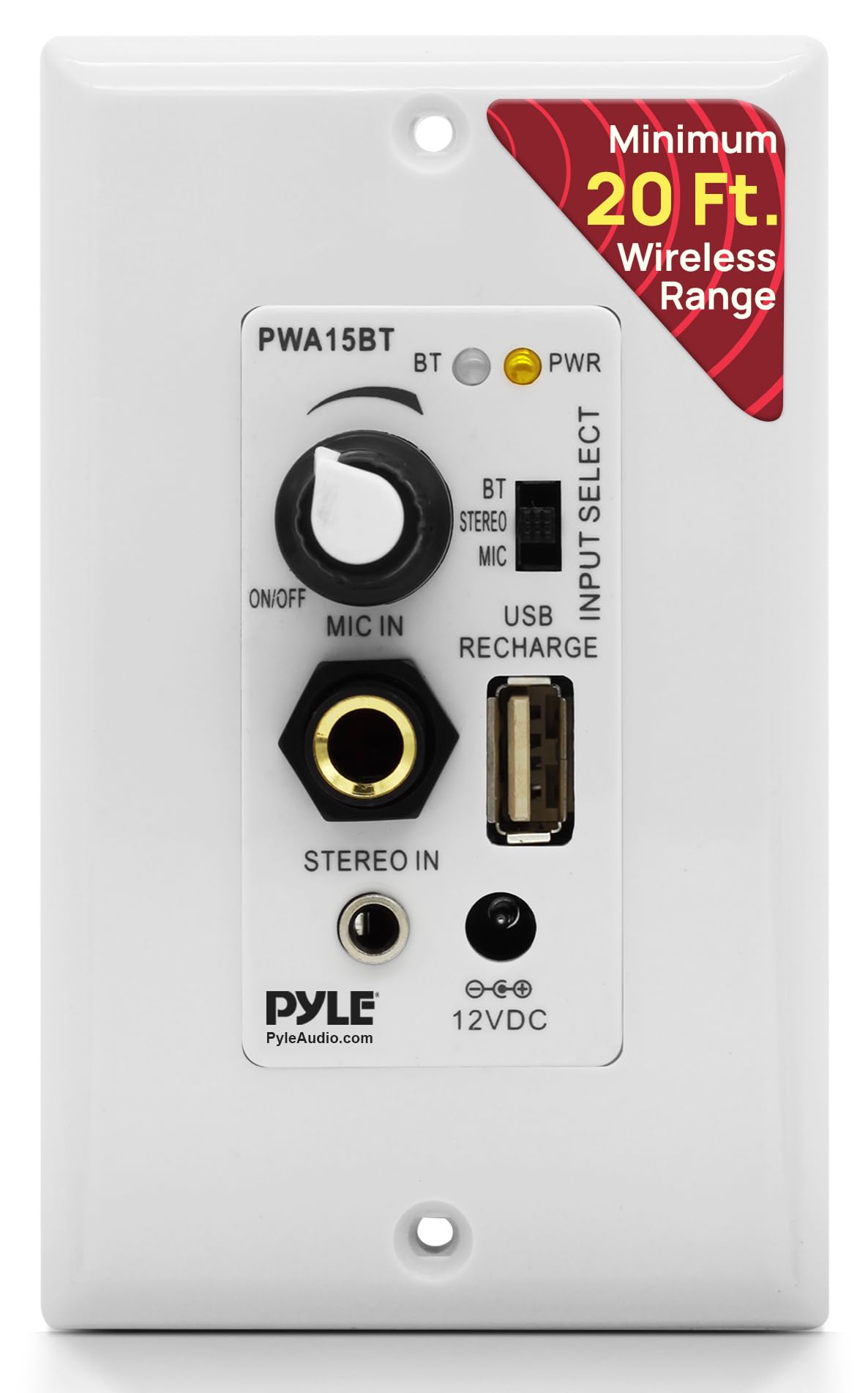 Pyle Wireless BT Receiver Wall Mount - Pyle Official Imagery - 1