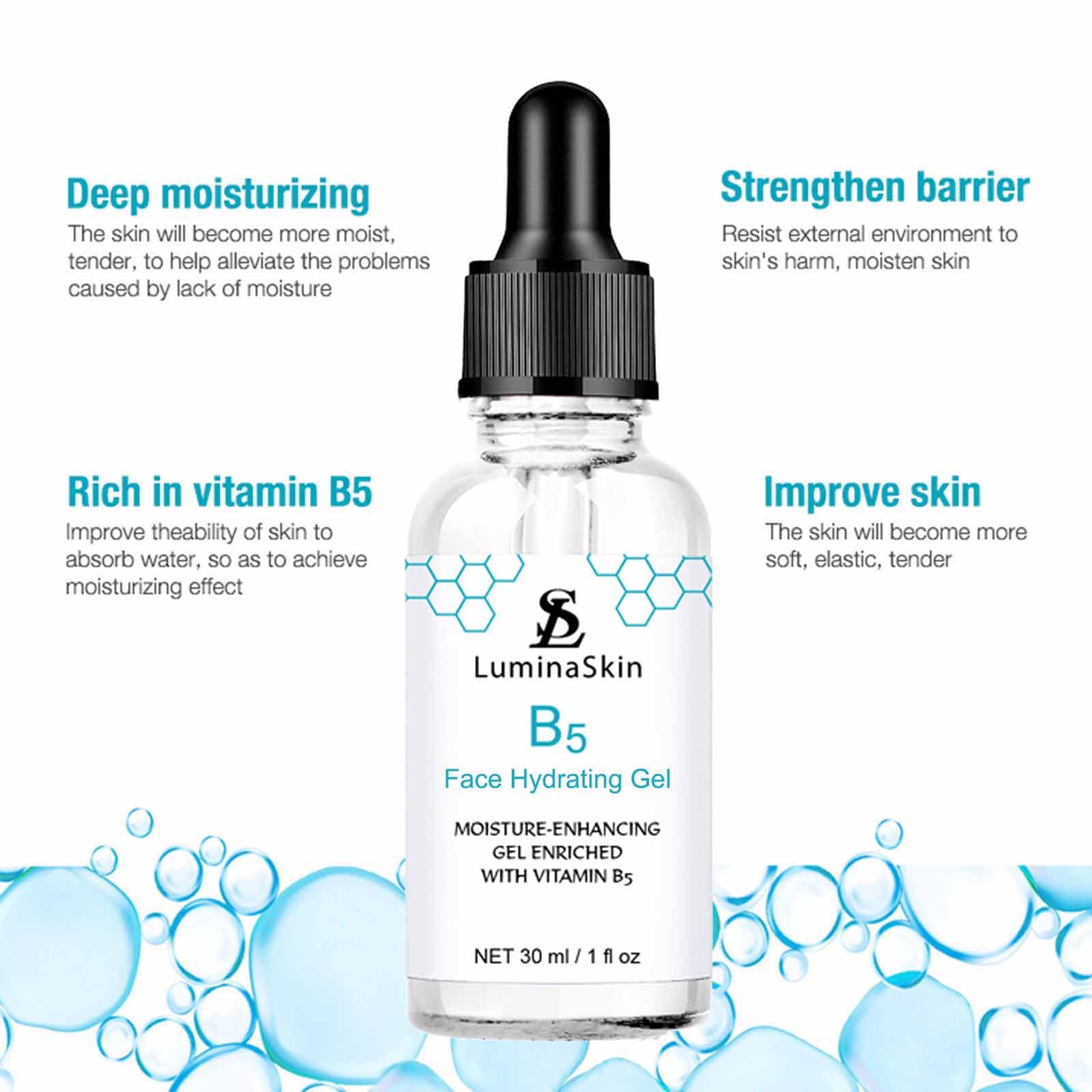 Hydrating Vitamin B5 Gel Skin Moisture Enhancing Gel Hyalu - LuminaSkin Official Imagery - 5