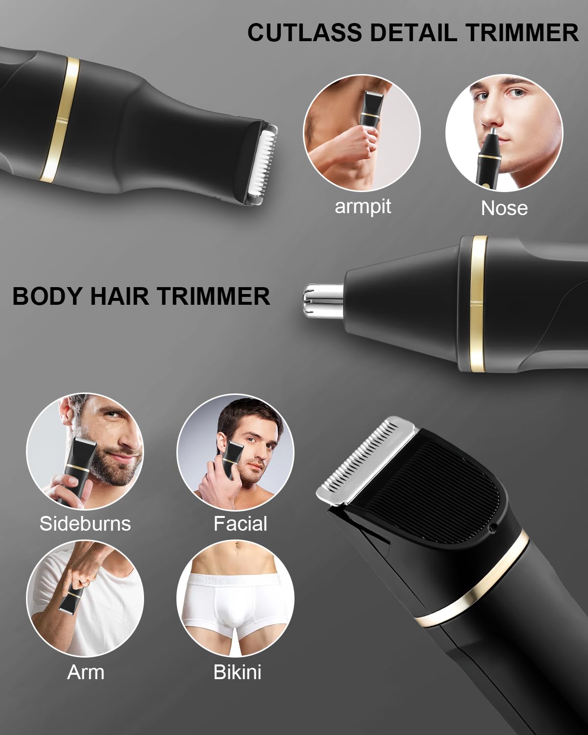 AREYZIN Body Hair Trimmer Men Manscape 3 in 1 Electric Razor - AREYZIN Official Imagery - 4
