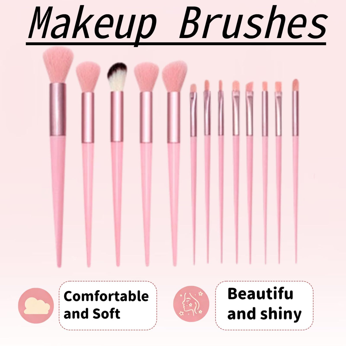 47Pcs Pink Makeup Brushes Set for Women Professional Multi - Jimmidy Official Imagery - 3