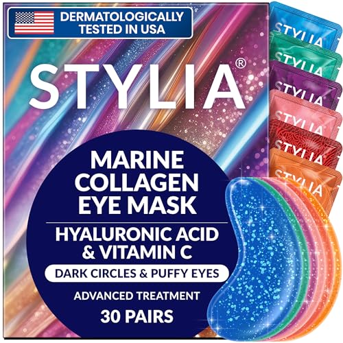 Stylia Collagen & Vitamin C Under Eye Patches for Puffy Eyes & - Product Imagery