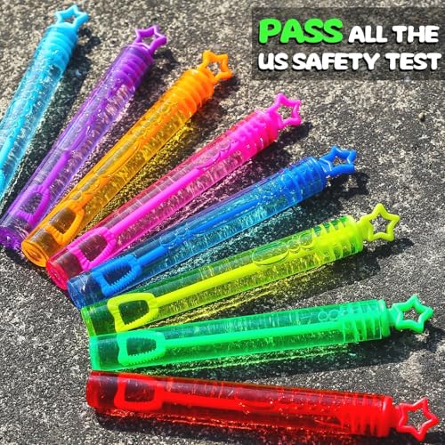 32 Pcs 8 Colors Neon Mini Star Bubble Wand, Party Favors for Kids - Product Imagery