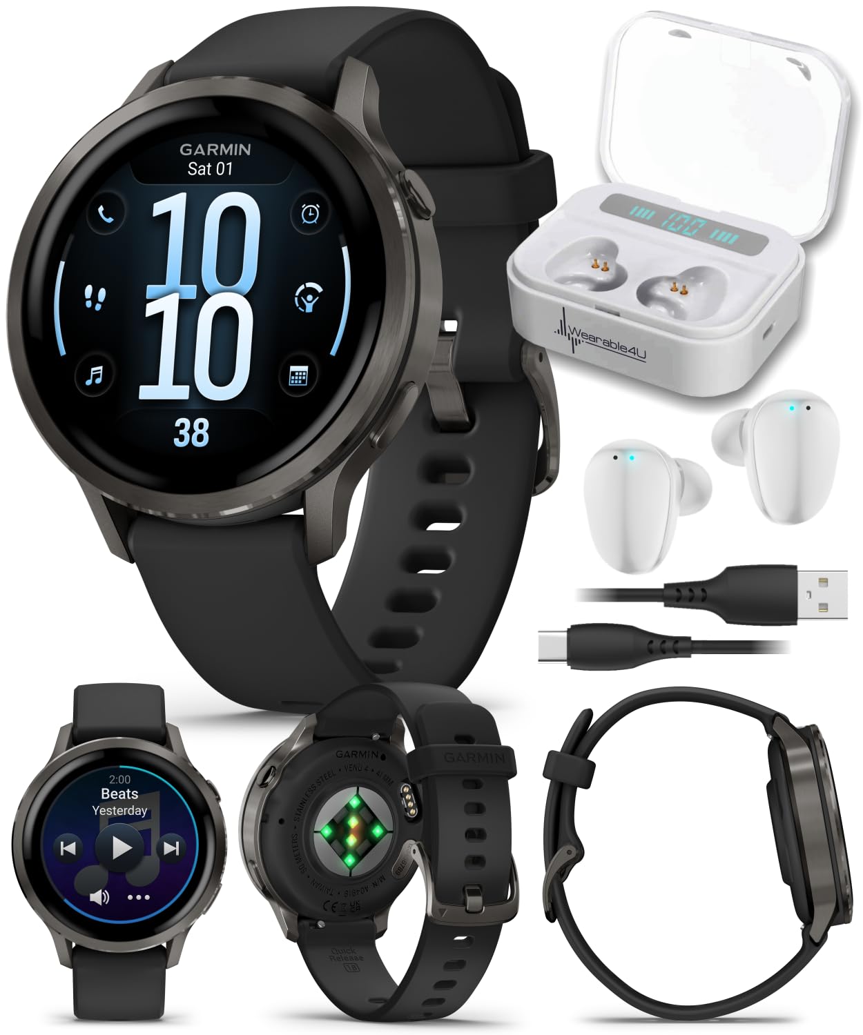 Garmin Venu 4 41mm AMOLED Advanced Health & Fitness GPS Smartwatch, Br - View 1