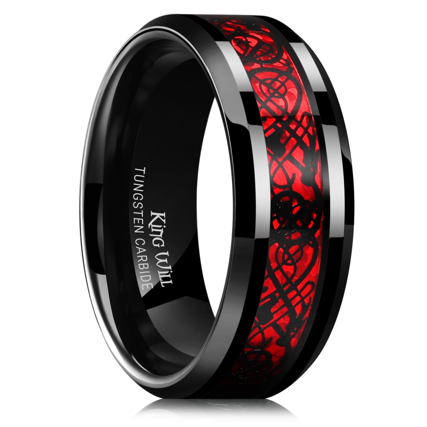 King Will Dragon Tungsten Wedding Band Ring 8mm Men