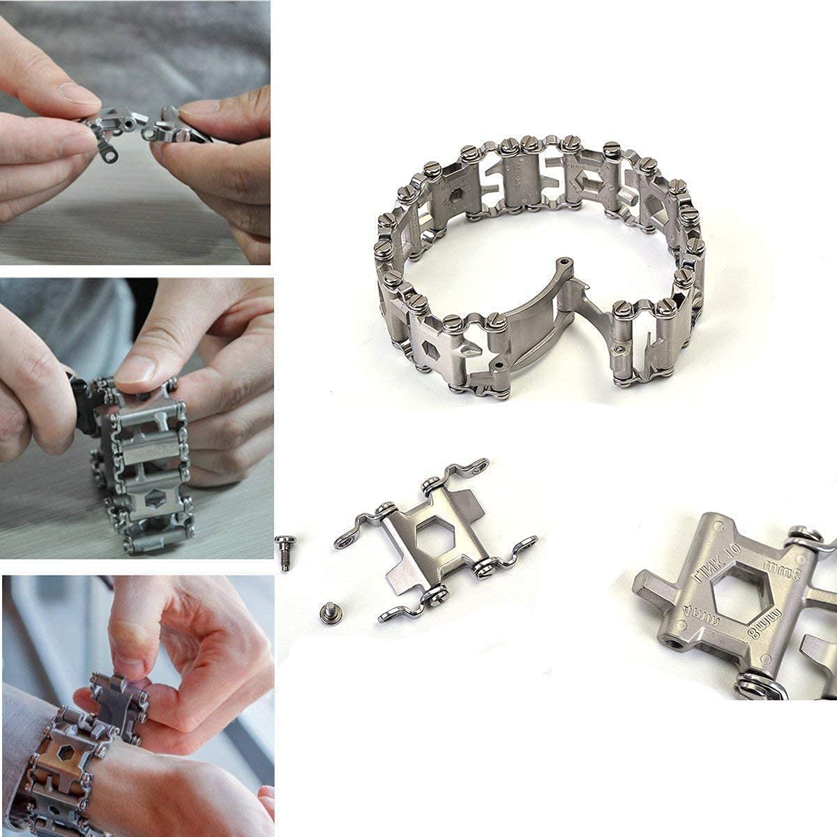 Multitool Bracelet 29 in 1 22cm Stainless Steel Outdoor - Lemasa Official Imagery - 6