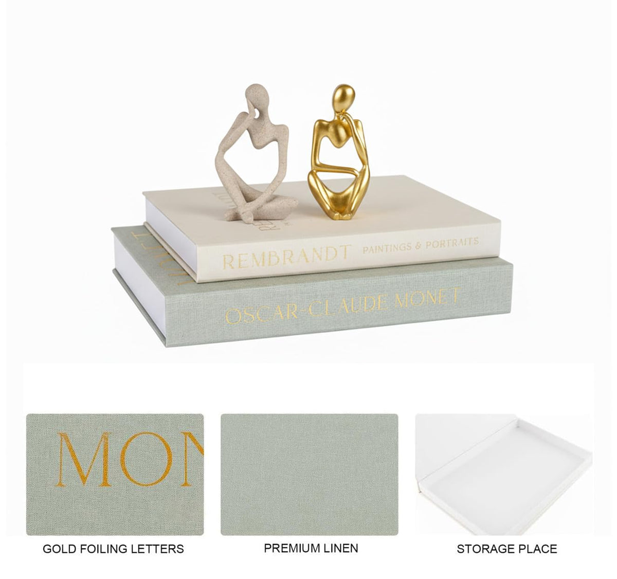 Decorative Books Thinker Sculptures Set - NexGrit Official Imagery - 6