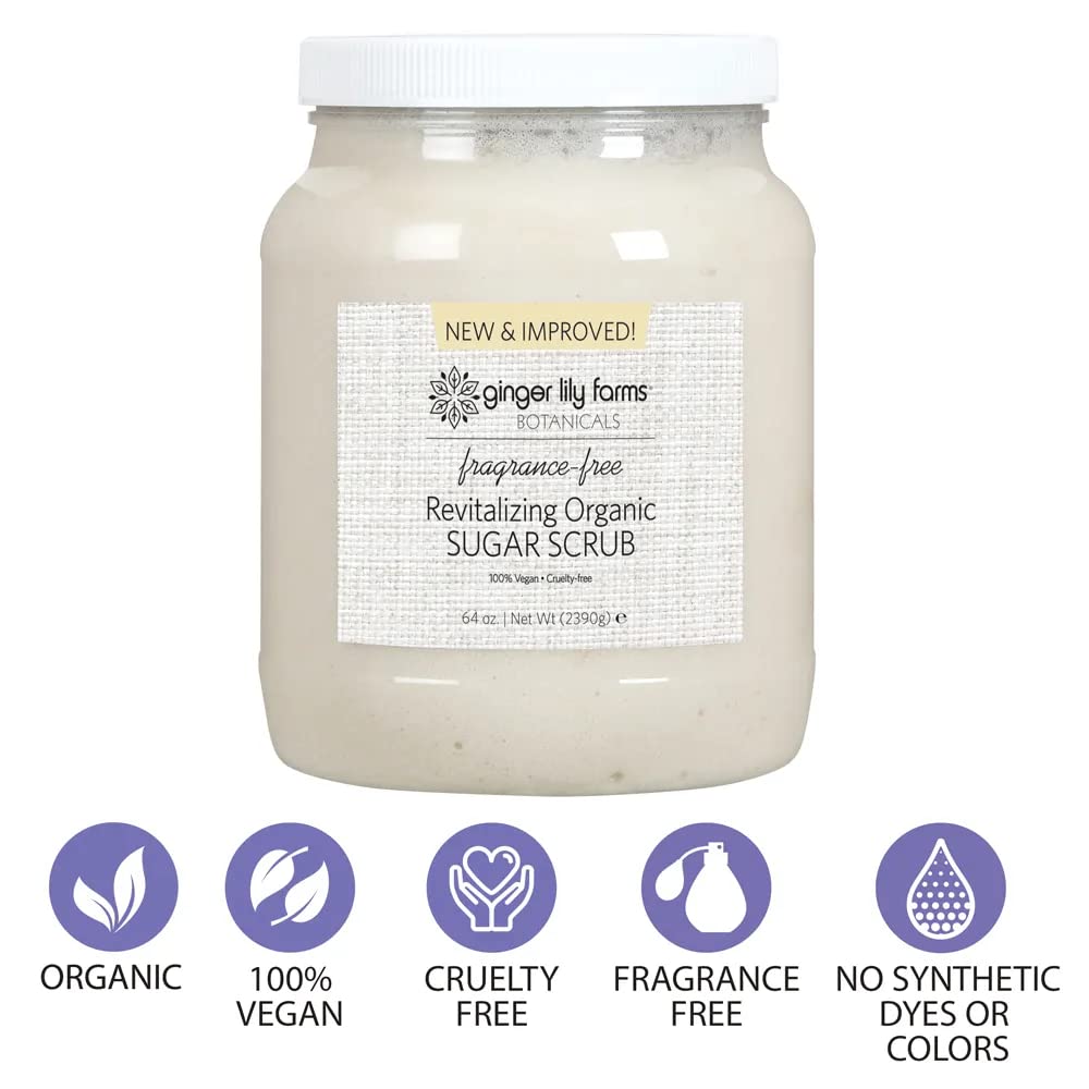 Ginger Lily Farms Botanicals Organic Sugar Scrub, Fragrance Free - Ginger Lily Farms Official Product View 4