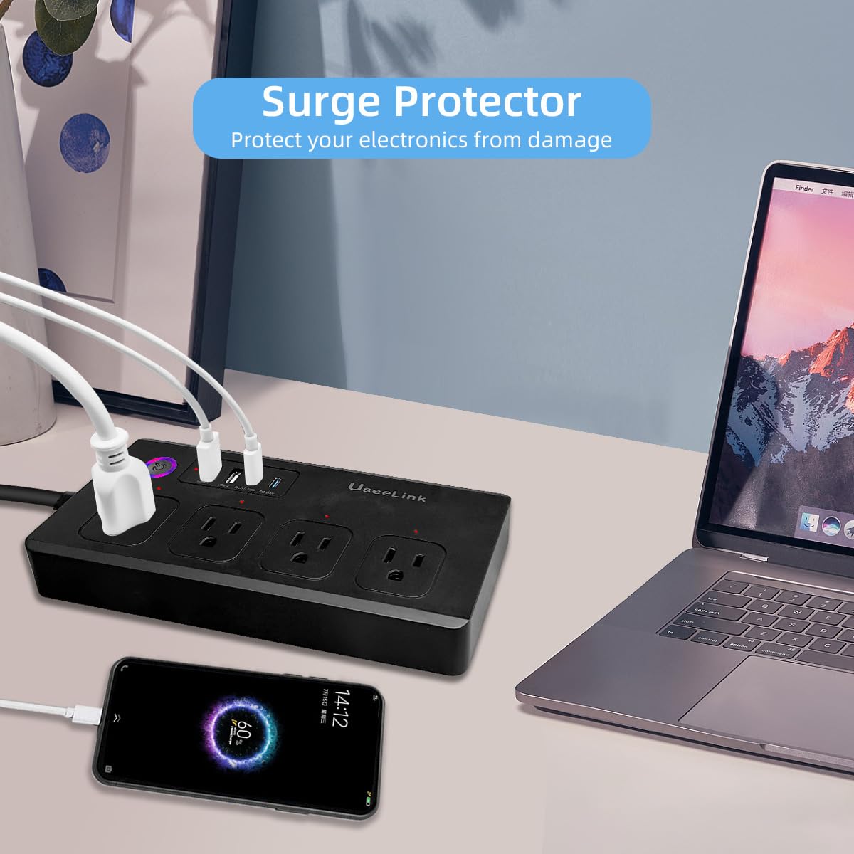 UseeLink Smart Power Strip Surge Protector 16A Smart Plug - UseeLink Official Imagery - 6