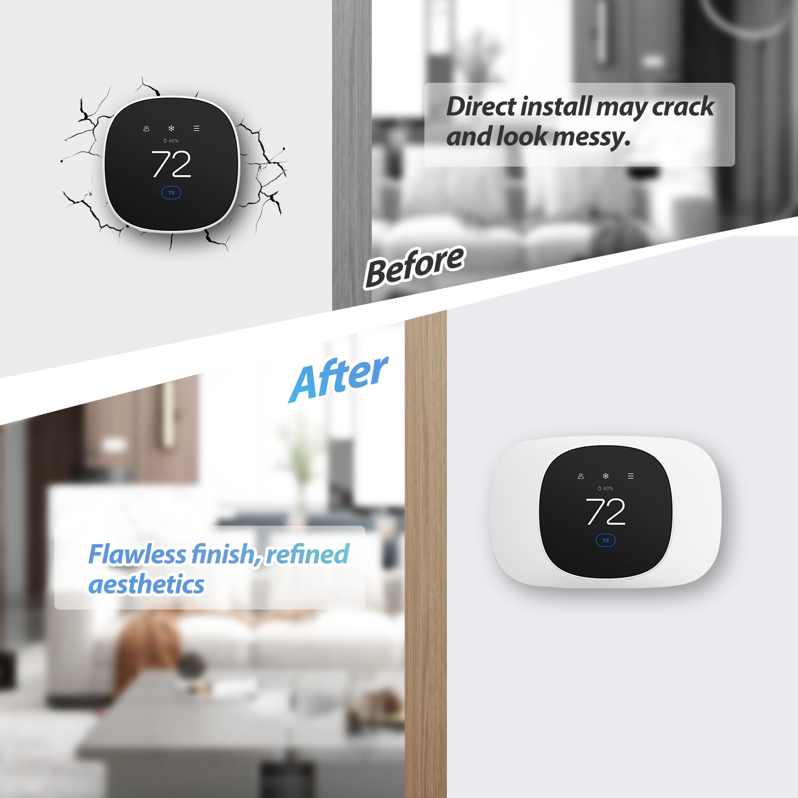 CERCGVEL Trim Plate Compatible with ecobee Smart Thermostat Essen - CERCGVEL Official Product View 4