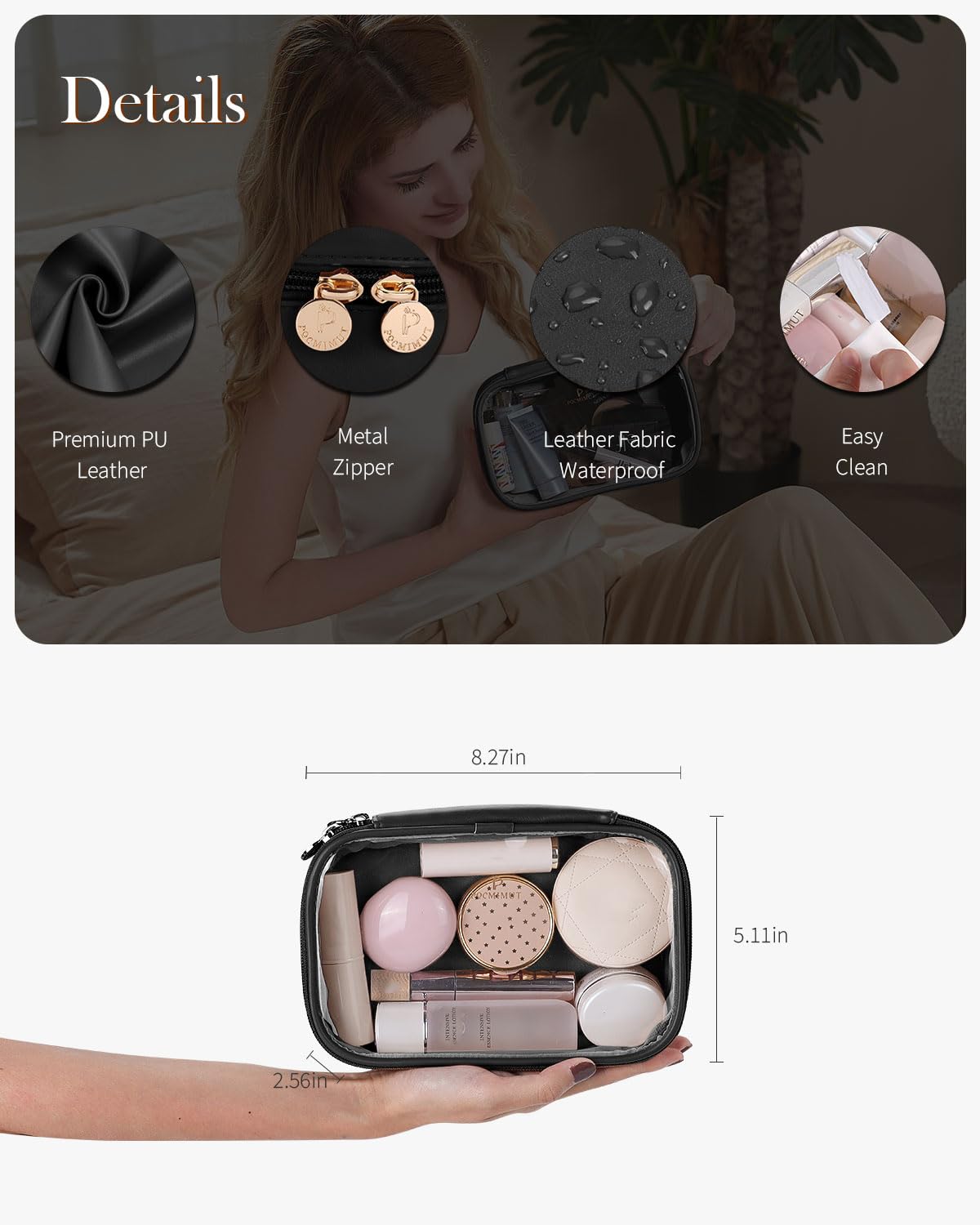 Clear Small Makeup Bag and Mini Makeup Bag for Purse and - Pocmimut Official Imagery - 5