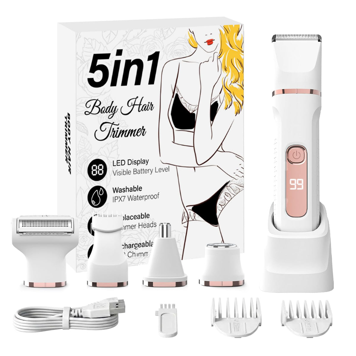 Bikini Trimmer for Women Electric Shaver for Women IPX7 - KINGTEE Official Imagery - 1