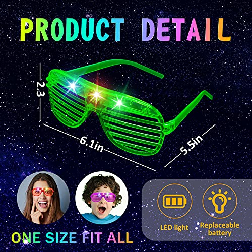 64Pack LED Glasses 5 Colors Light Up Glasses,Glow In The Dark - Product Imagery