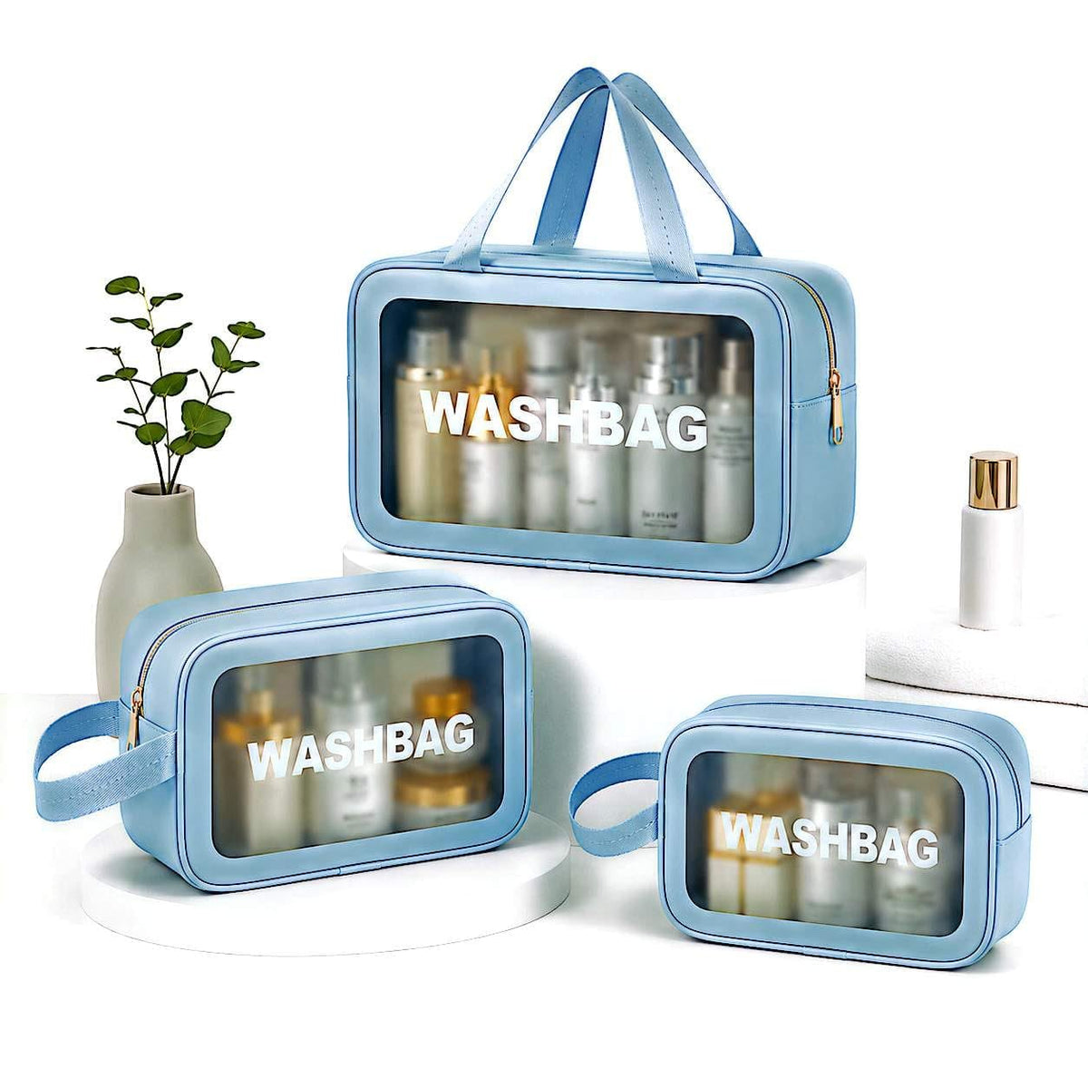 TSA Approved Toiletry Bag Clear Travel Makeup Bags 3Pack - ZMARJ ARTLOGO Official Imagery - 2