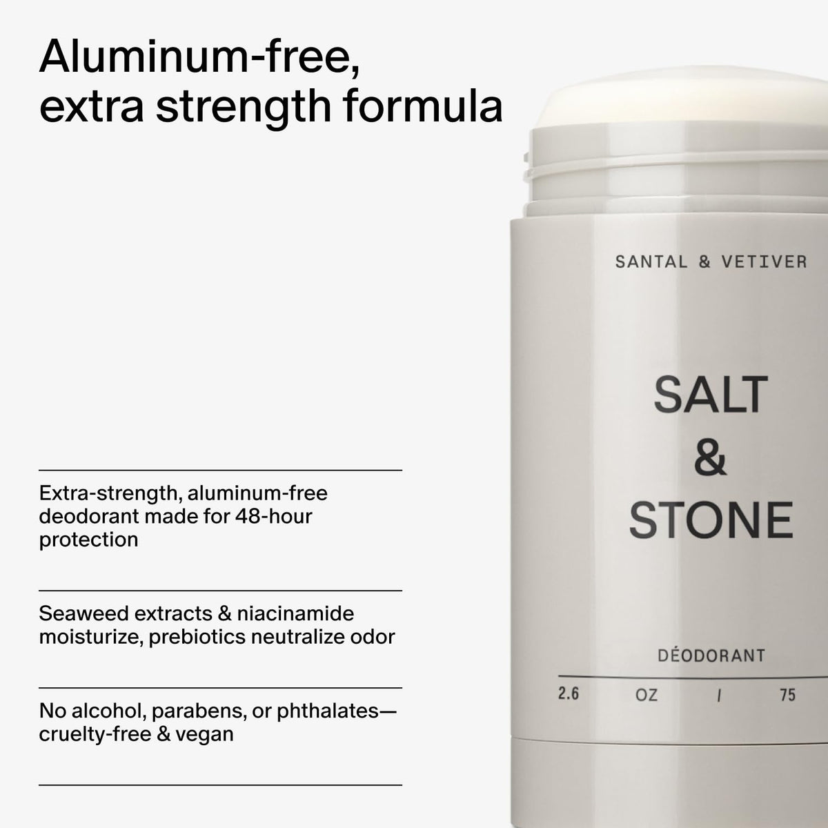Salt Stone Aluminum Free Deodorant Women Men Santal Vetiver - Salt & Stone Official Imagery - 3