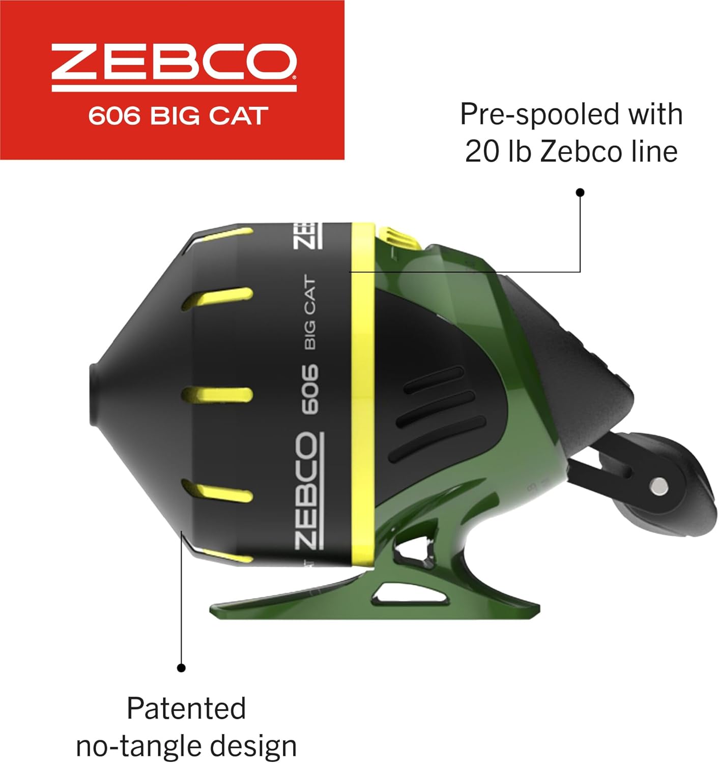 Zebco 606 Big Cat spincast reel and 7-foot 2-piece telescopic fishing rod combo, ready for freshwater fishing.
