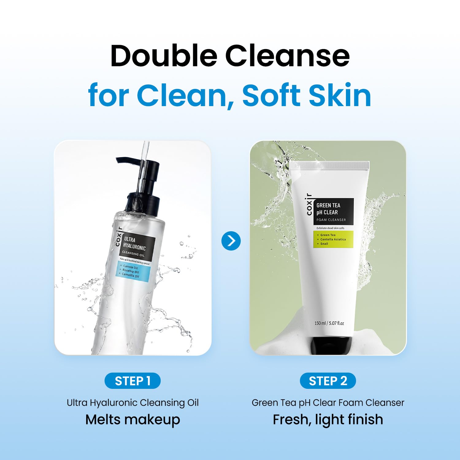 coxir Ultra Hyaluronic Cleansing Oil, Hydrating Makeup Remover, 5.07 fl.oz - coxir Official Product View 9
