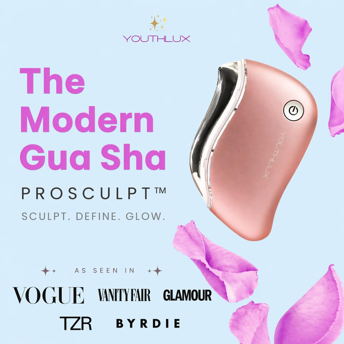 ProSculpt Heated Gua Sha Facial Massager Electric Guasha - YOUTHLUX Official Imagery - 3