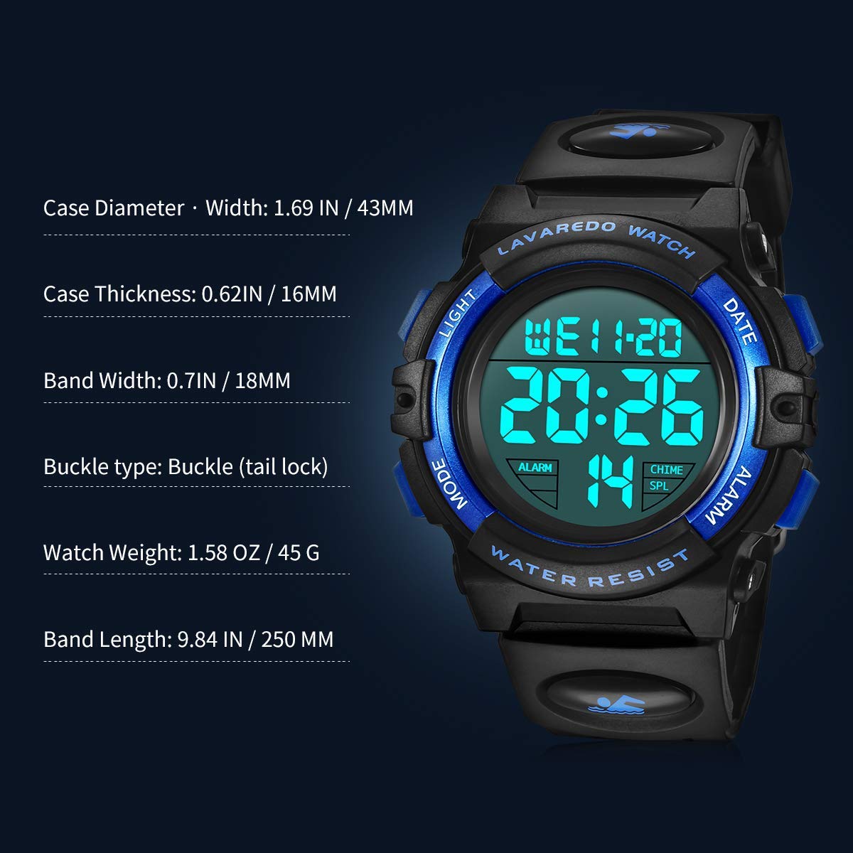 A ALPS Kids Watch,Boys Watch for 3-15 Year Old Boys,Digital Sport Outd - View 7