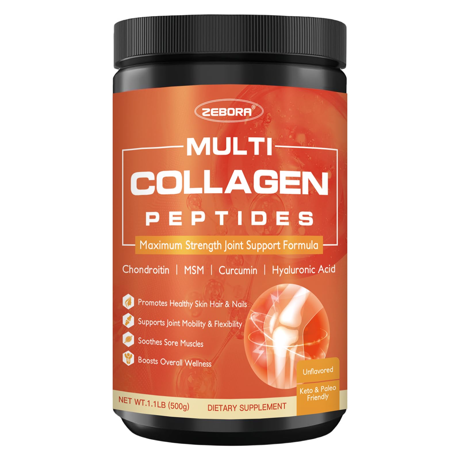 ZEBORA Multi Collagen Peptides Powder with MSM CS 50 - ZEBORA Official Imagery - 2