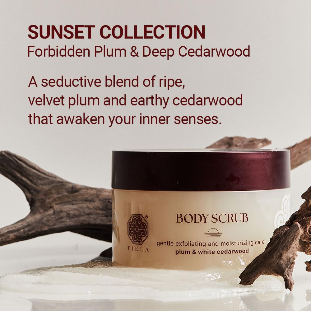 Perfume Therapy Body Scrub Sunset 8 8 fl oz l Plum Cedarwood - TIELA Official Imagery - 5
