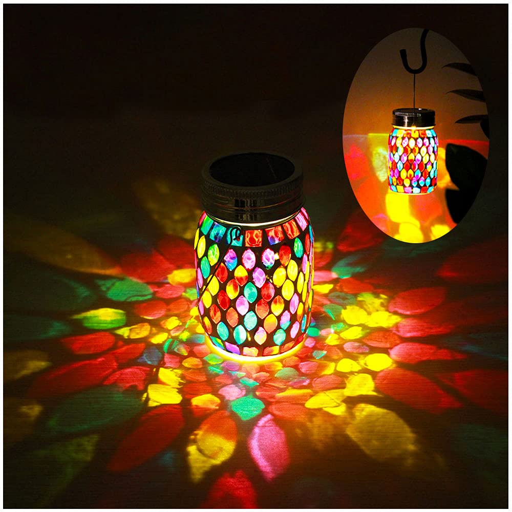 Mosaic Lights Outdoor Hanging Lanterns Rechargeable Mosaic - GUANFU Official Imagery - 1
