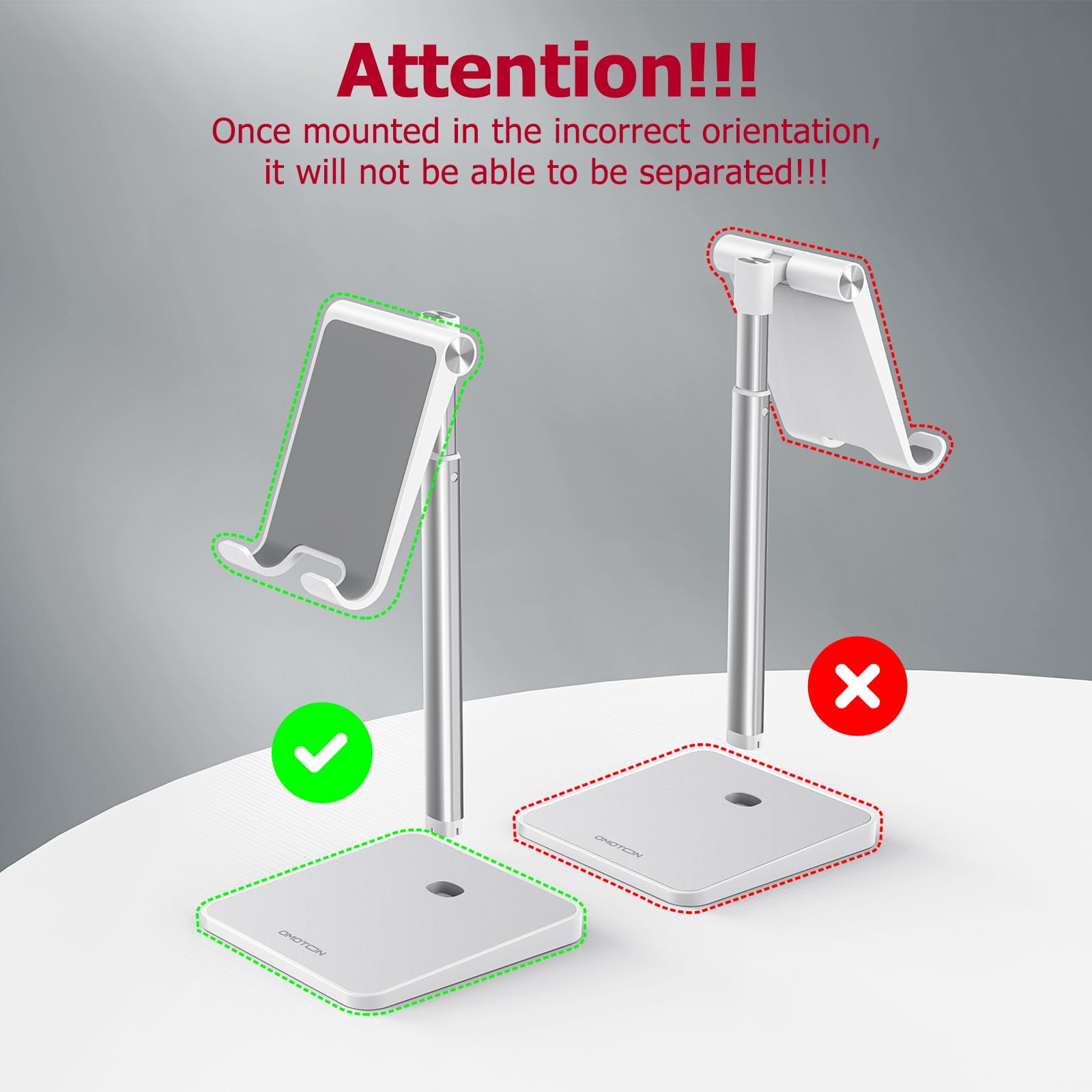 OMOTON CA02 Cell Phone Stand with Charging Hole for Desk Lightwei by OMOTON - Angle View 2