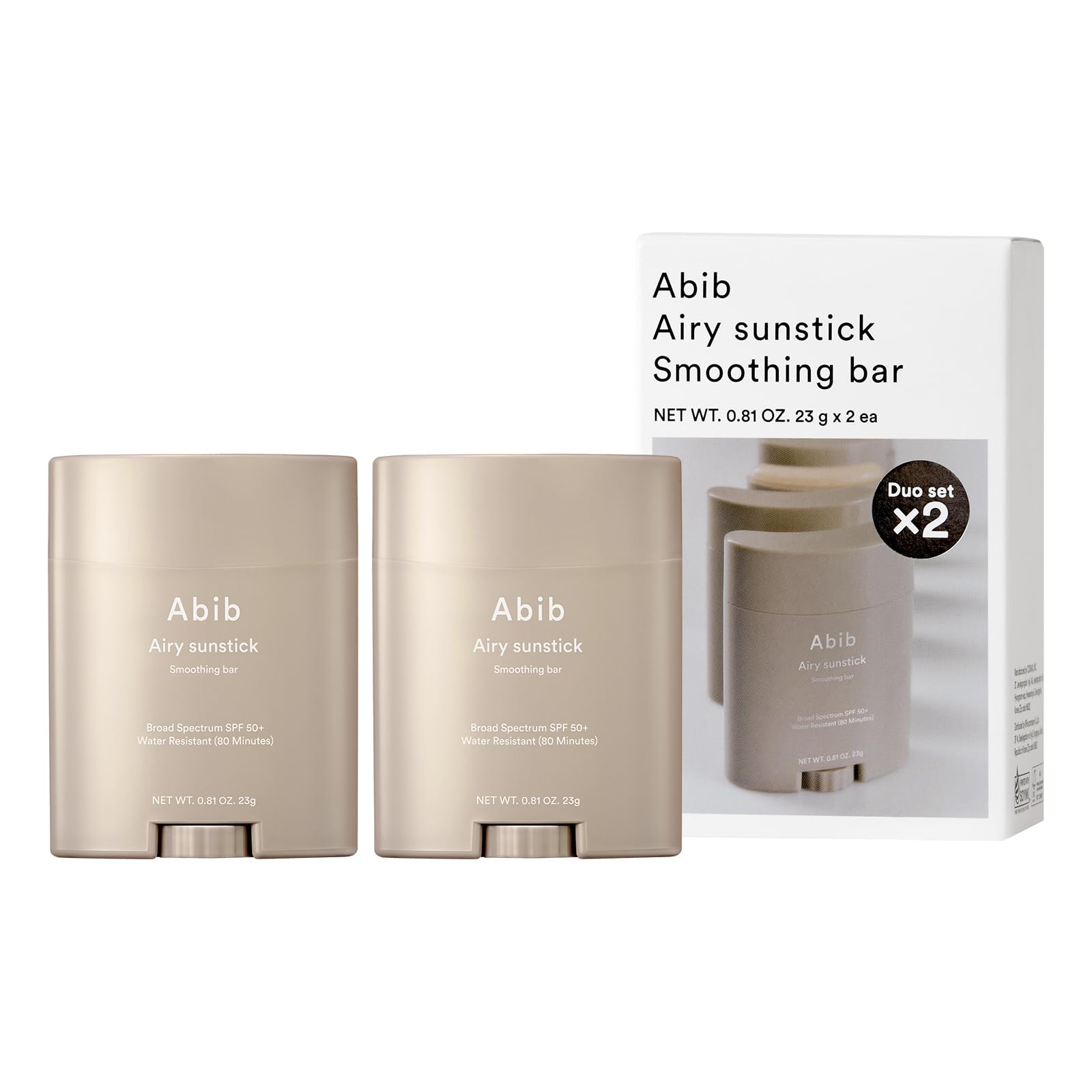 Abib Airy Sunstick Protection Bar DUO SPF50+ Broad Spectrum, - Abib