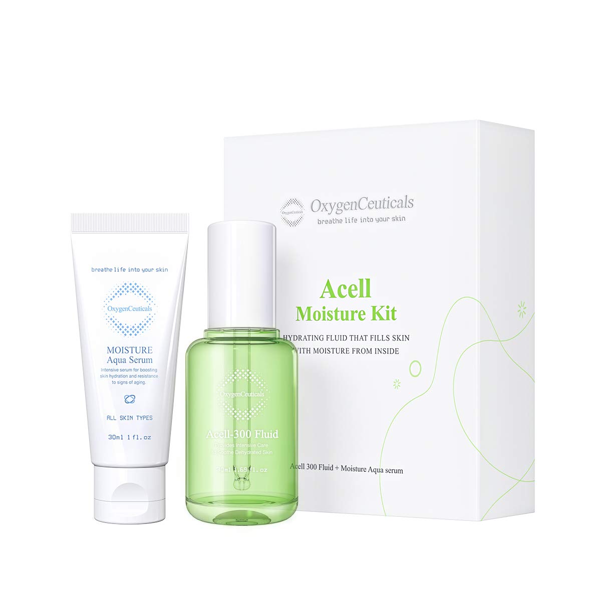 OxygenCeuticals Acell Moisture Kit – Acell-300 Fluid 30ml + - OxygenCeuticals
