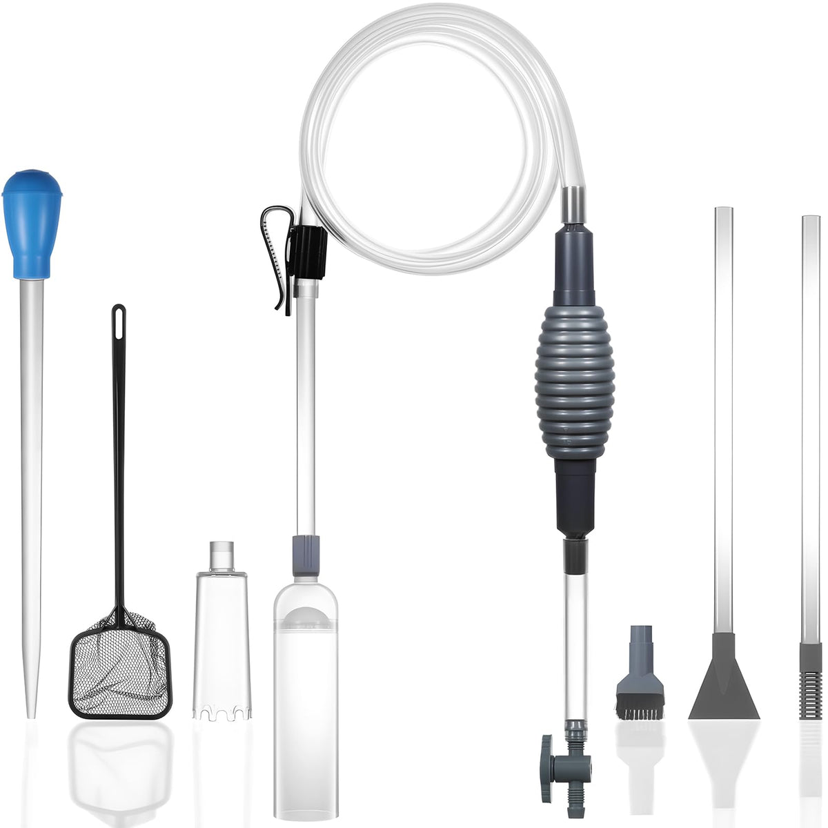Aquarium Siphon Vacuum Kit with Turkey Baster Fish Net for - Woznusy Official Imagery - 2