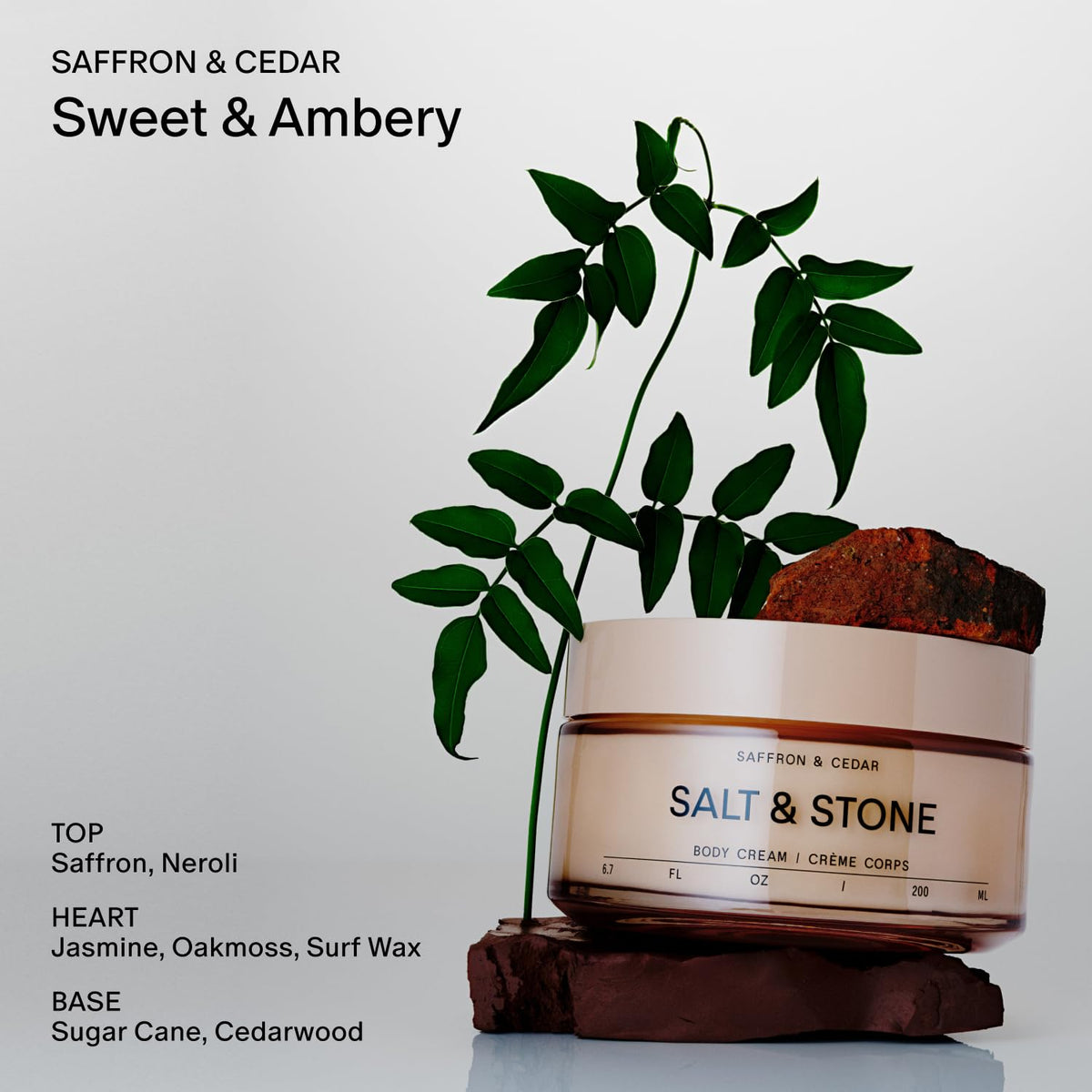 Salt Stone Body Cream for Dry Skin Women Men Saffron Cedar 6 - Salt & Stone Official Imagery - 4