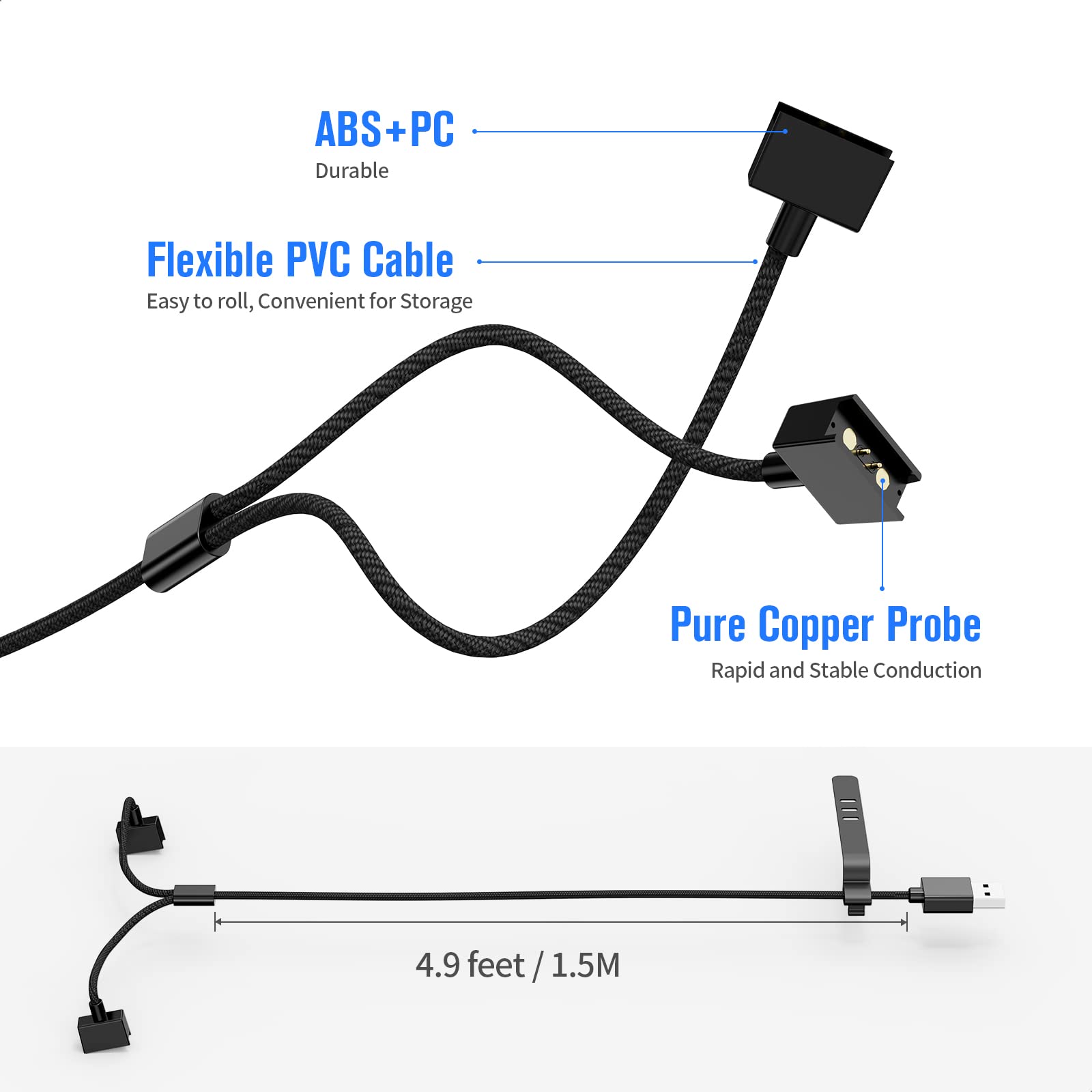 Soarking Replacement Charger 5 Feet Cable Compatible with Razer A by Soarking - Angle View 3