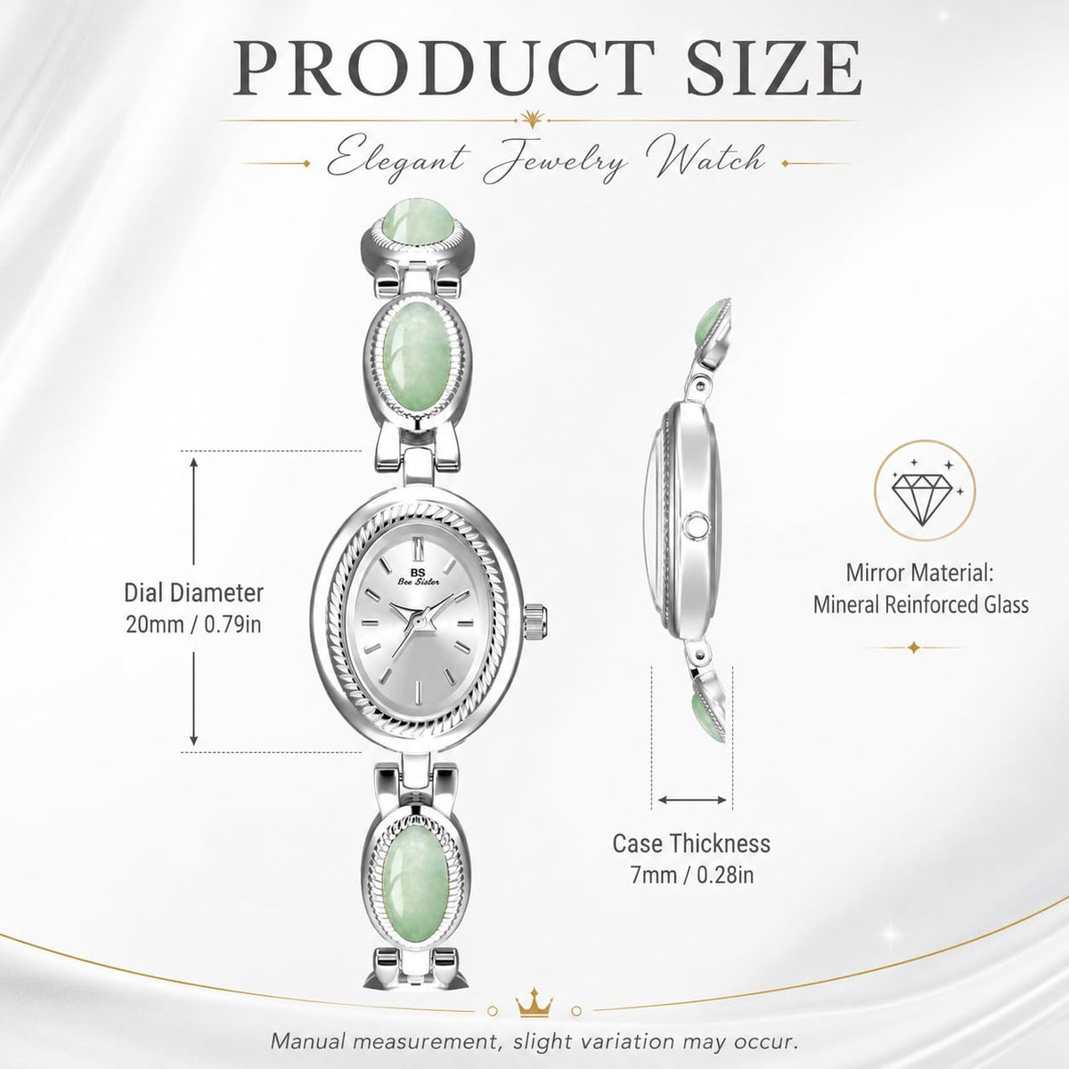 MASTOP Luxury Vintage Gold Watches for Women with Jade - MASTOP Official Imagery - 5