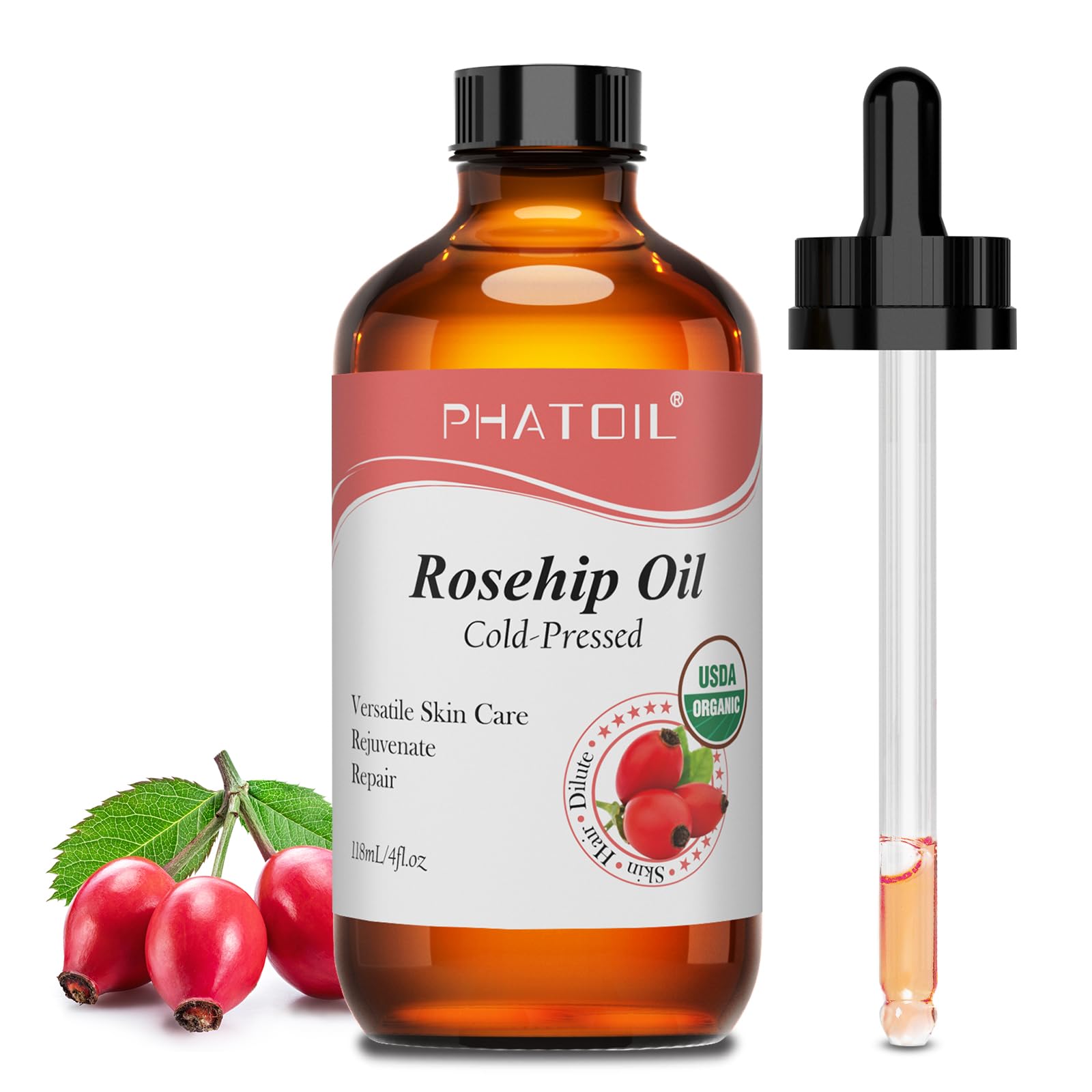 PHATOIL Organic Rosehip Oil for Face - & USDA Certified Organic Pure and Natu - PHATOIL Official Product View 2