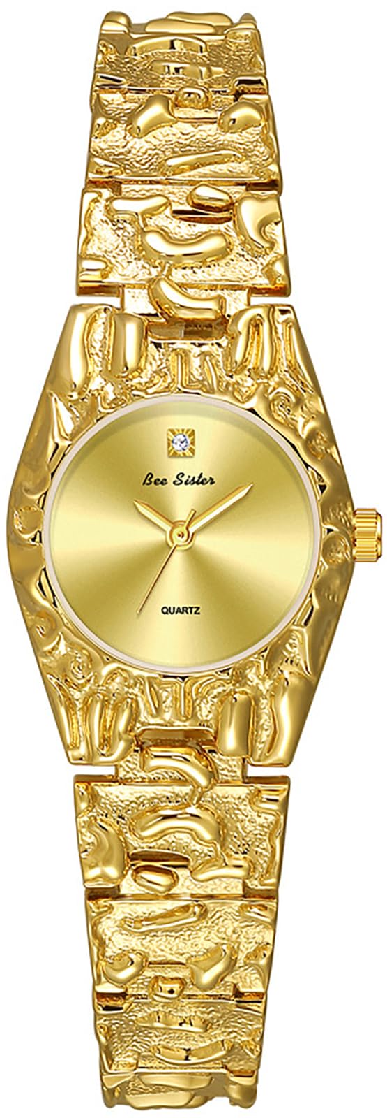 Women s Luxurious Textured Jewelry Chain Watch Bold Sculpted - KSAQ Official Imagery - 8