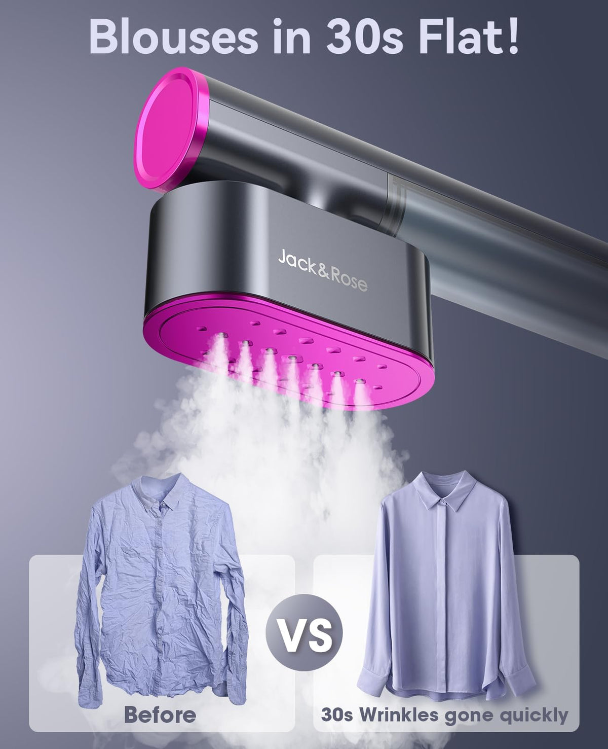 Jack Rose Travel Steamer for Clothes 100 220V Portable Iron - Jack & Rose Official Imagery - 5