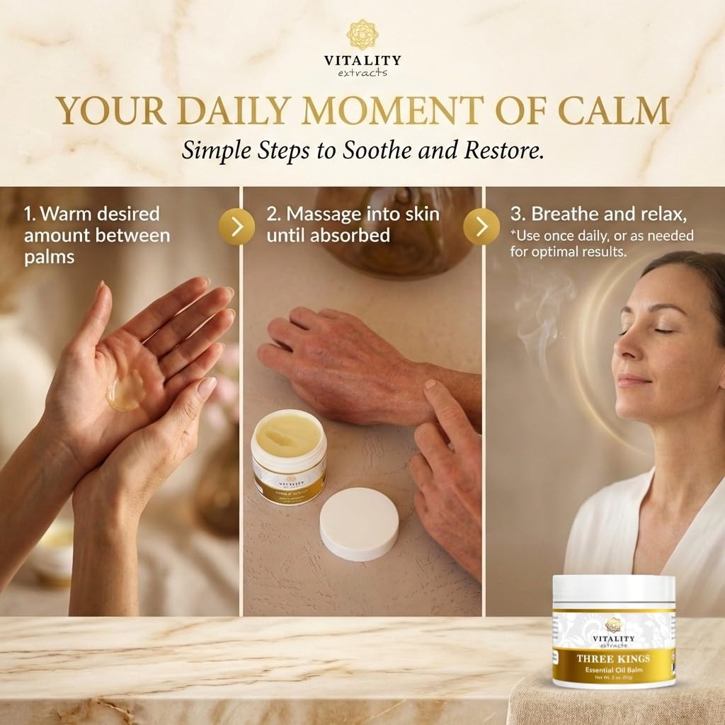 Vitality Three Kings Balm 2oz – Frankincense Myrrh Sandalwood