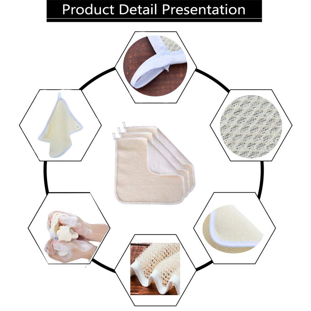 Mofuiry Exfoliating Face Body Wash Cloth Towel, Soft - Weave Scrub Towel Beauty - Mofuiry Official Product View 5