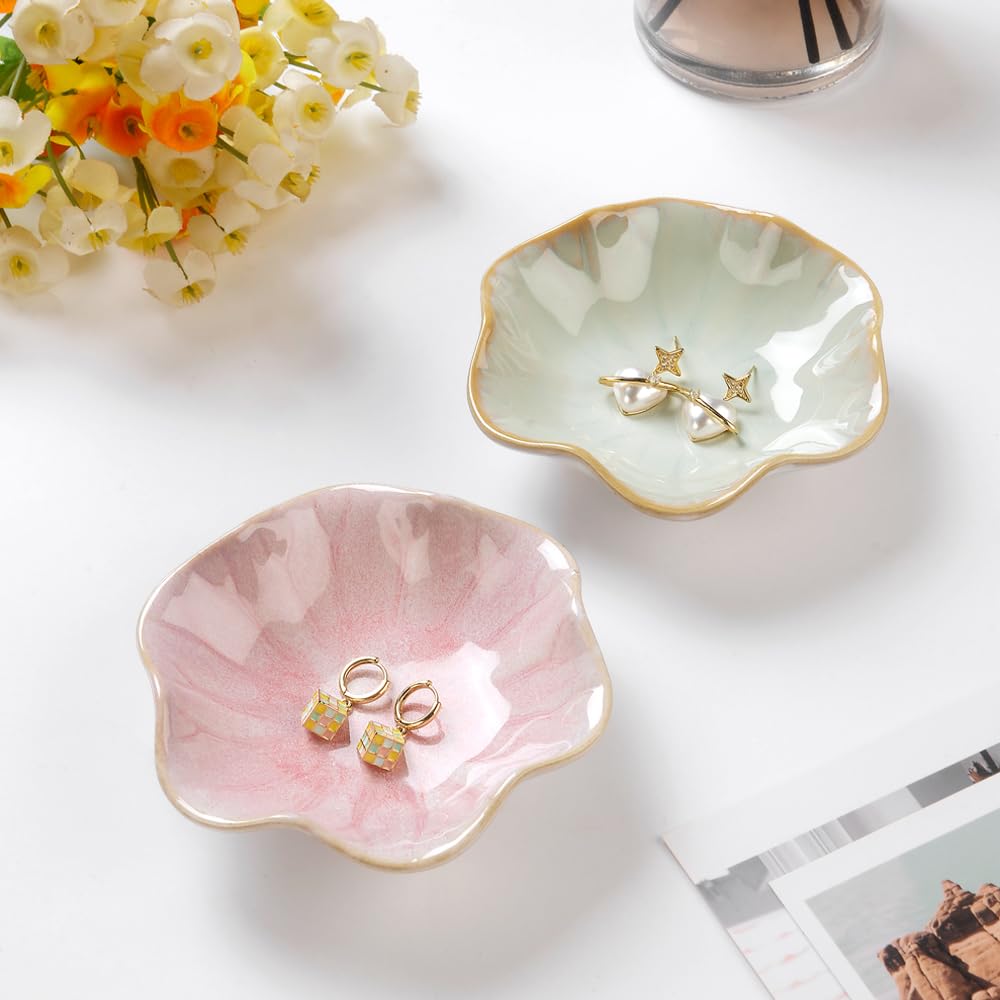 JAMEND CLXP Lotus Leaf Shape Decorative Ring Tray, Small Key Bowl, Ceramic Trink - JAMEND CLXP Official Product View 4