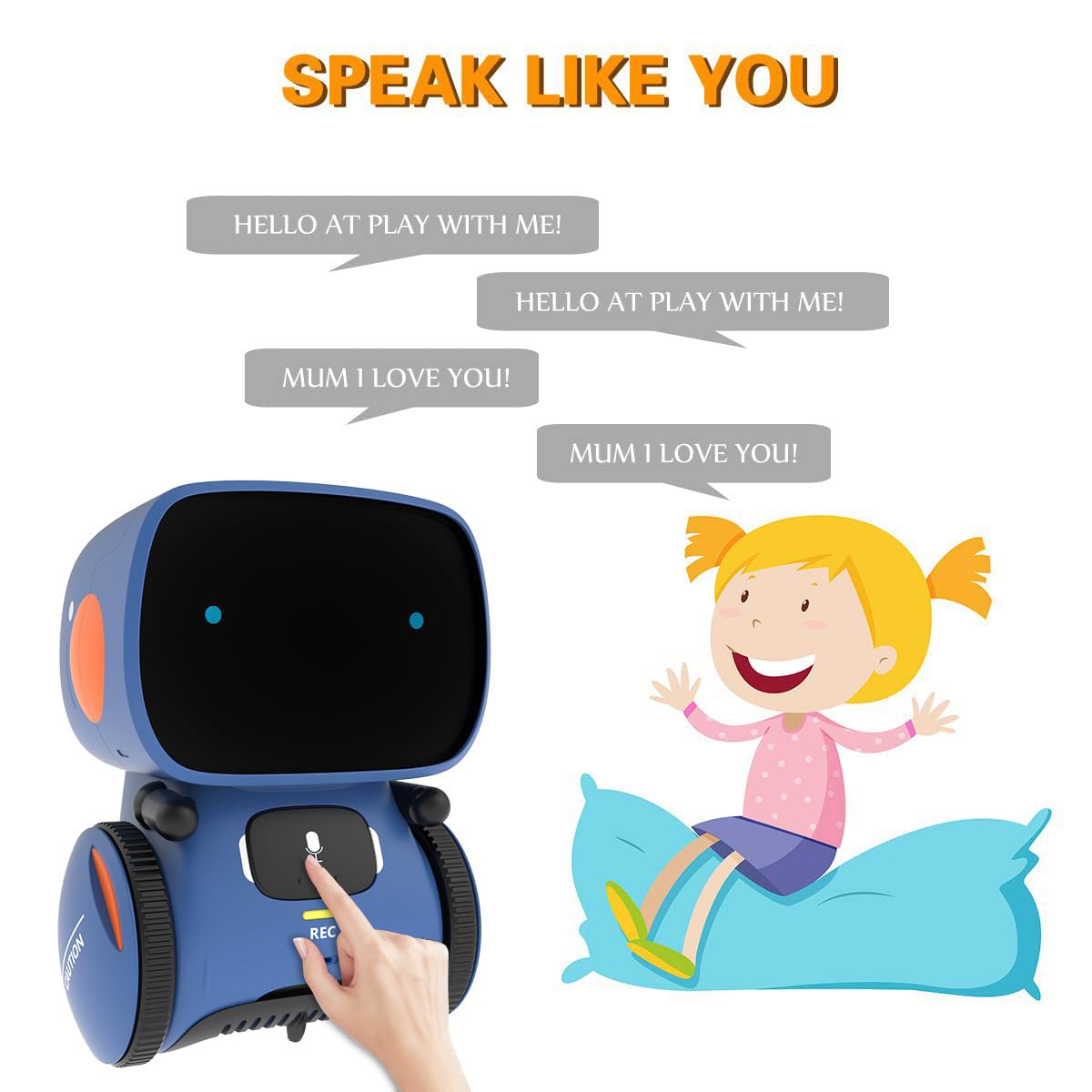 Kids Robot Toys for Girls and Boys Touch and Voice Control - 98K Official Imagery - 5