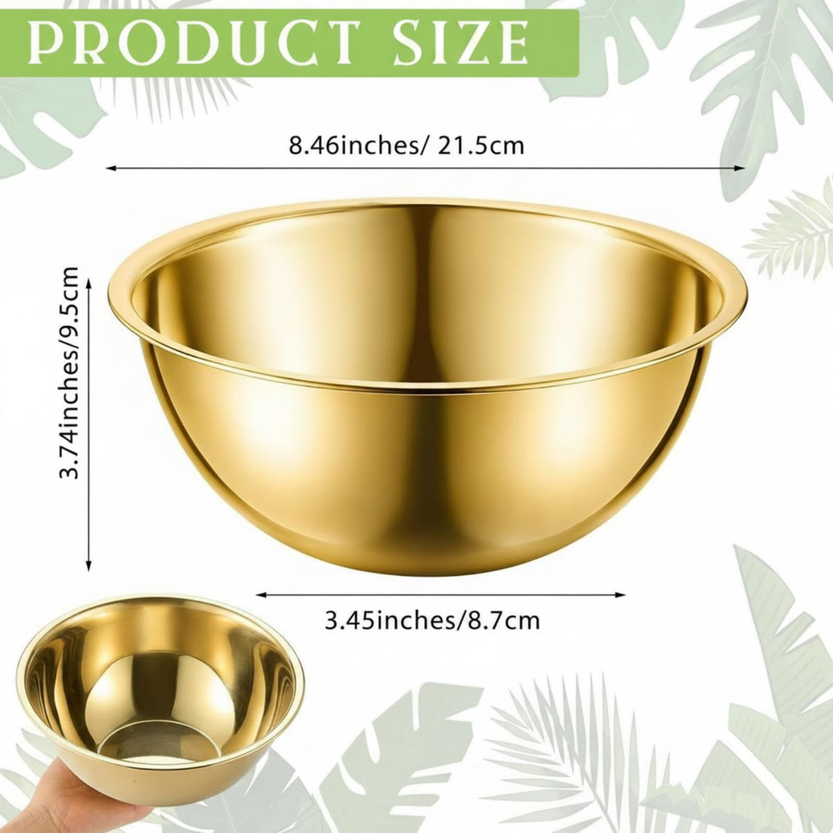 Teenyyou 2 Pcs 8 Inch Stainless Steel Esthetician Bowls Gold - Teenyyou Official Imagery - 3