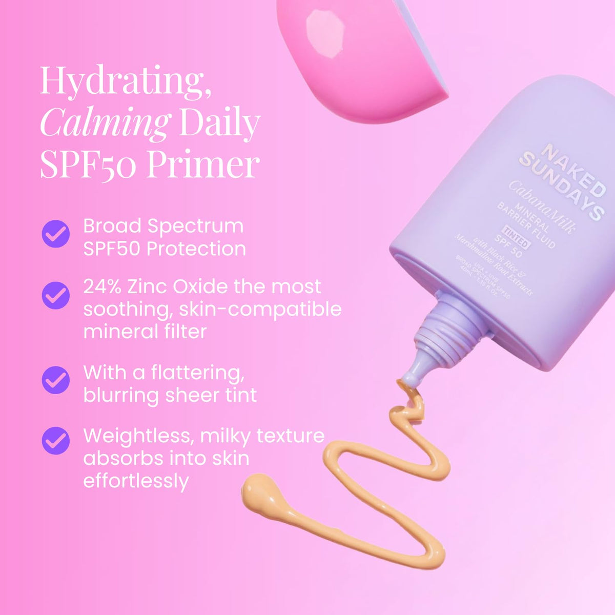 Naked Sundays CabanaMilk SPF 50 Mineral Sunscreen Barrier - Naked Sundays Official Imagery - 3