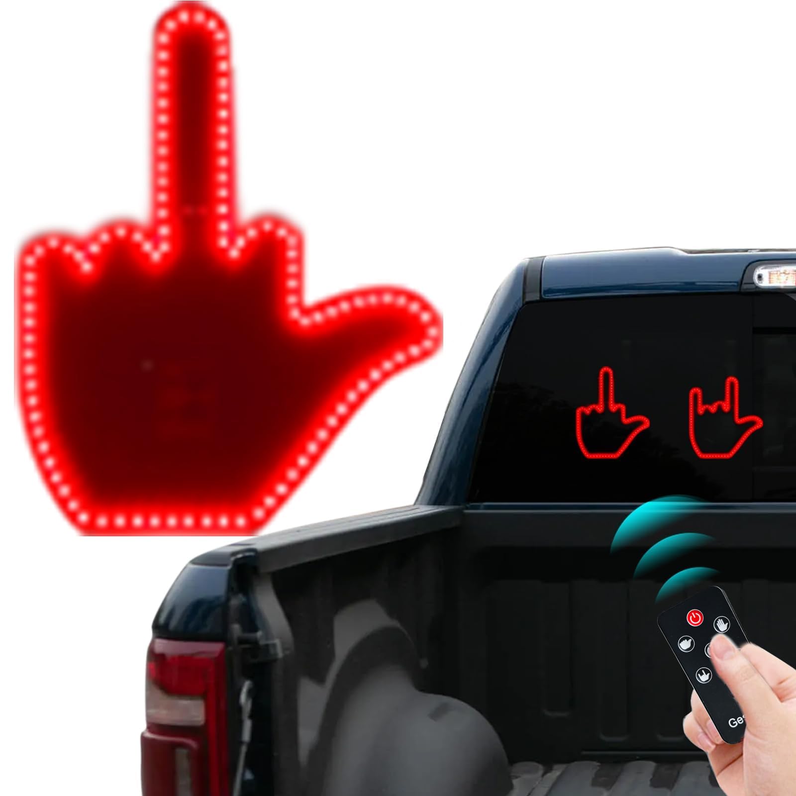 Keepdone Middle Finger Car Light - Glo Hand Gesture Light for Car by Keepdone - Angle View 1