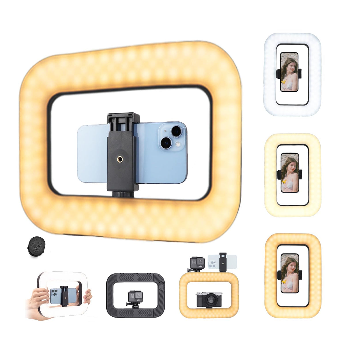 Smartphone Video Rig with Light Handheld Ring Selfie Light - WBLOOMSI Official Imagery - 1