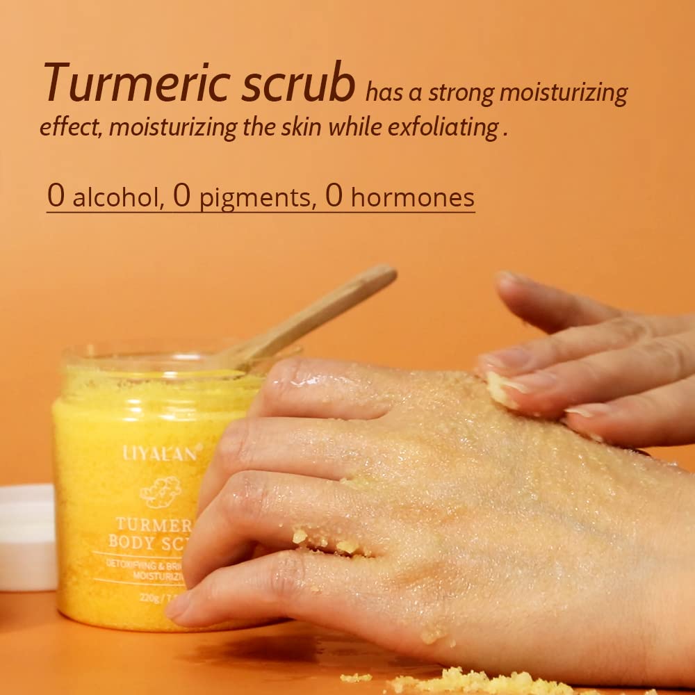 Liyalan Turmeric Body Scrub Moisturizing and Exfoliating Body, Face, Hand, Foot - LIYALAN Official Product View 3