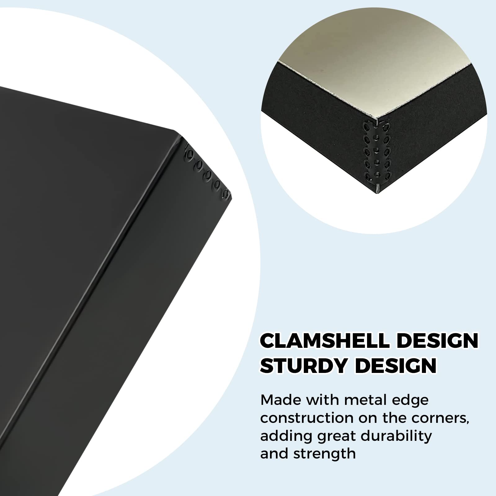 Black Golden State Art Clamshell archival folio storage box, 11x14 inches, ideal for preserving artwork and documents.