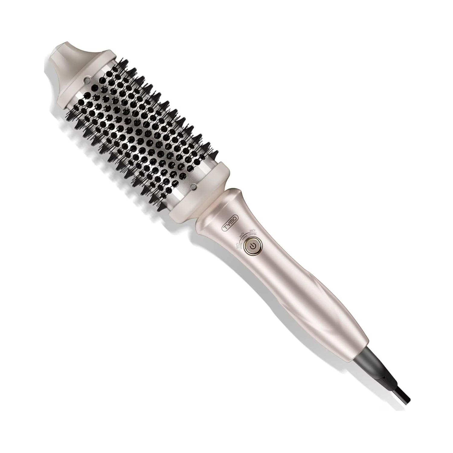 TYMO 2.0 Thermal Curling Brush and Blowout Volumizer with 1.7-inch barrel, designed for stylish, voluminous hair styling.