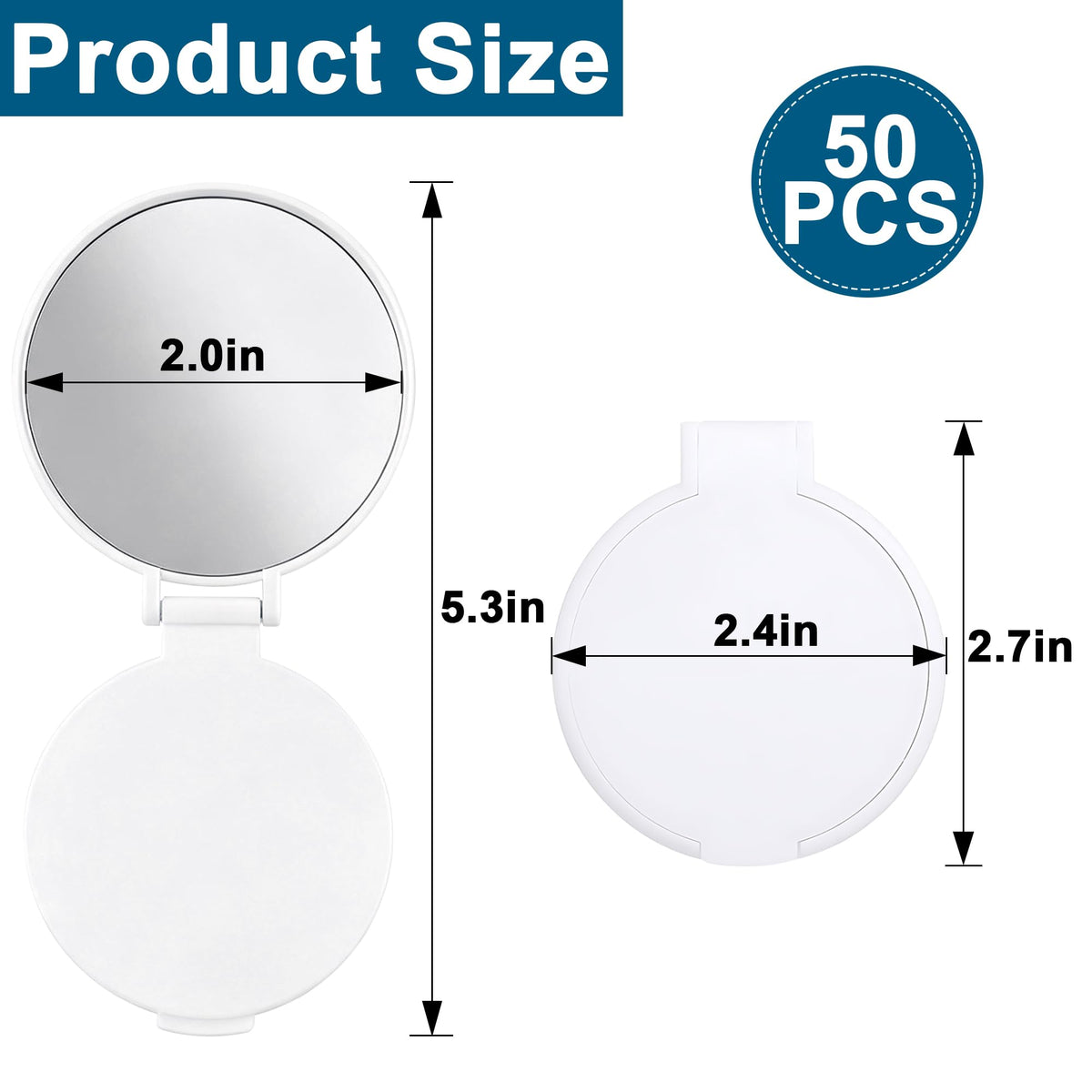 50 PCS Compact Mirror Bulk Mini Portable Folding Mirror - WYIPOLZI Official Imagery - 4